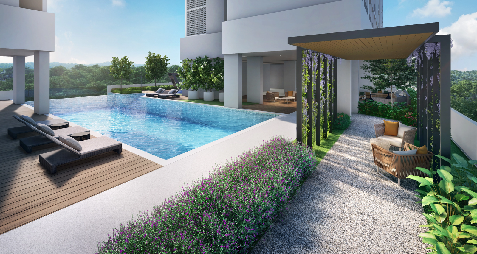 Infinity-edge pool at Danau Puchong